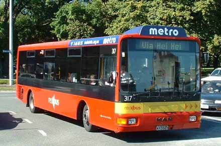 MAN 10.60 Designline Christchurch Metro red bus